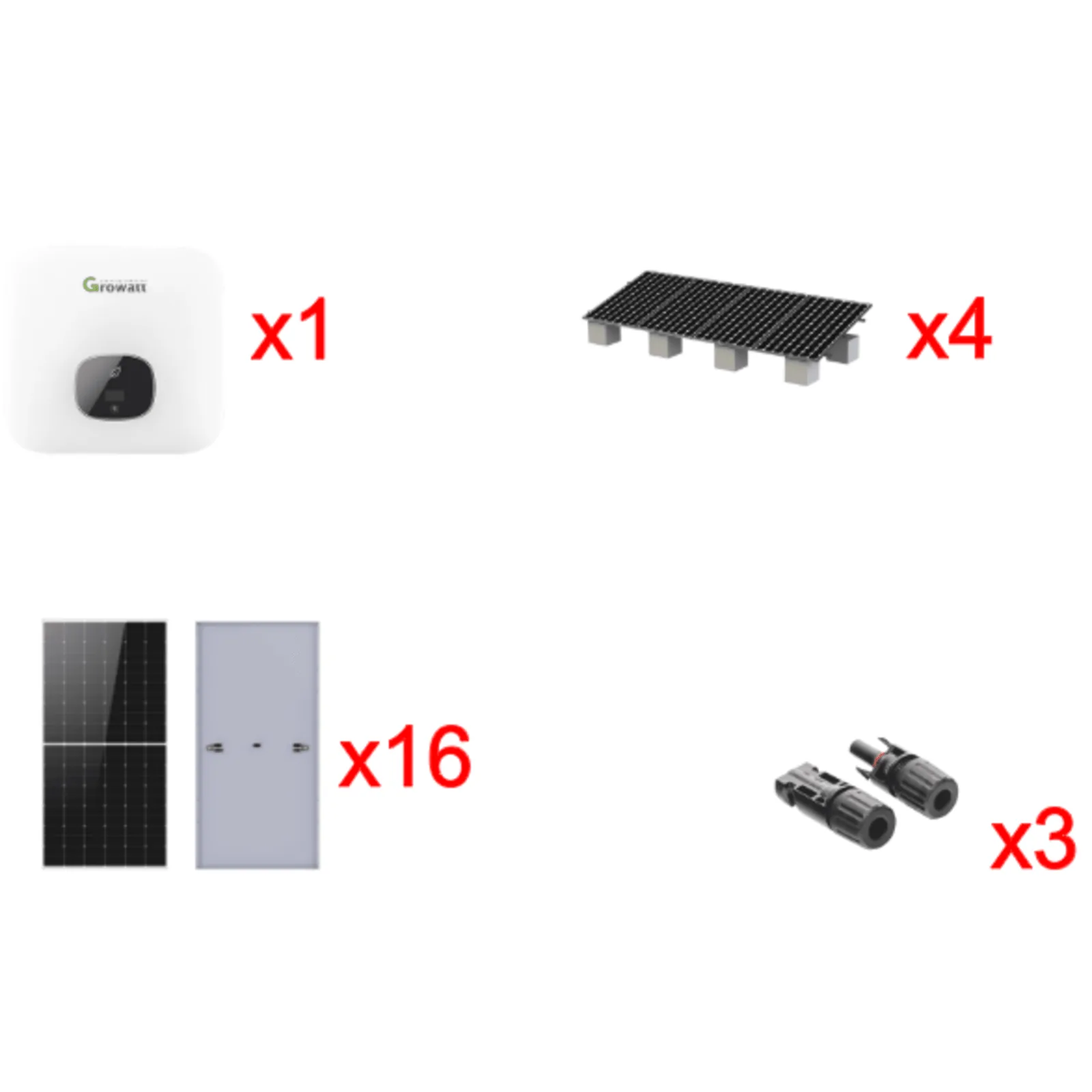 Kit Solar Interconexion / 10kW 220Vca / Inversor GROWATT / Montaje Incluido