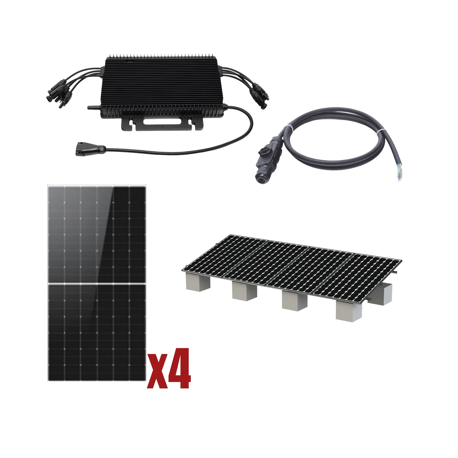 Kit Solar Interconexión / 2kW 220Vca / Incluye Inversor, Paneles Solares, Montaje y Conectores