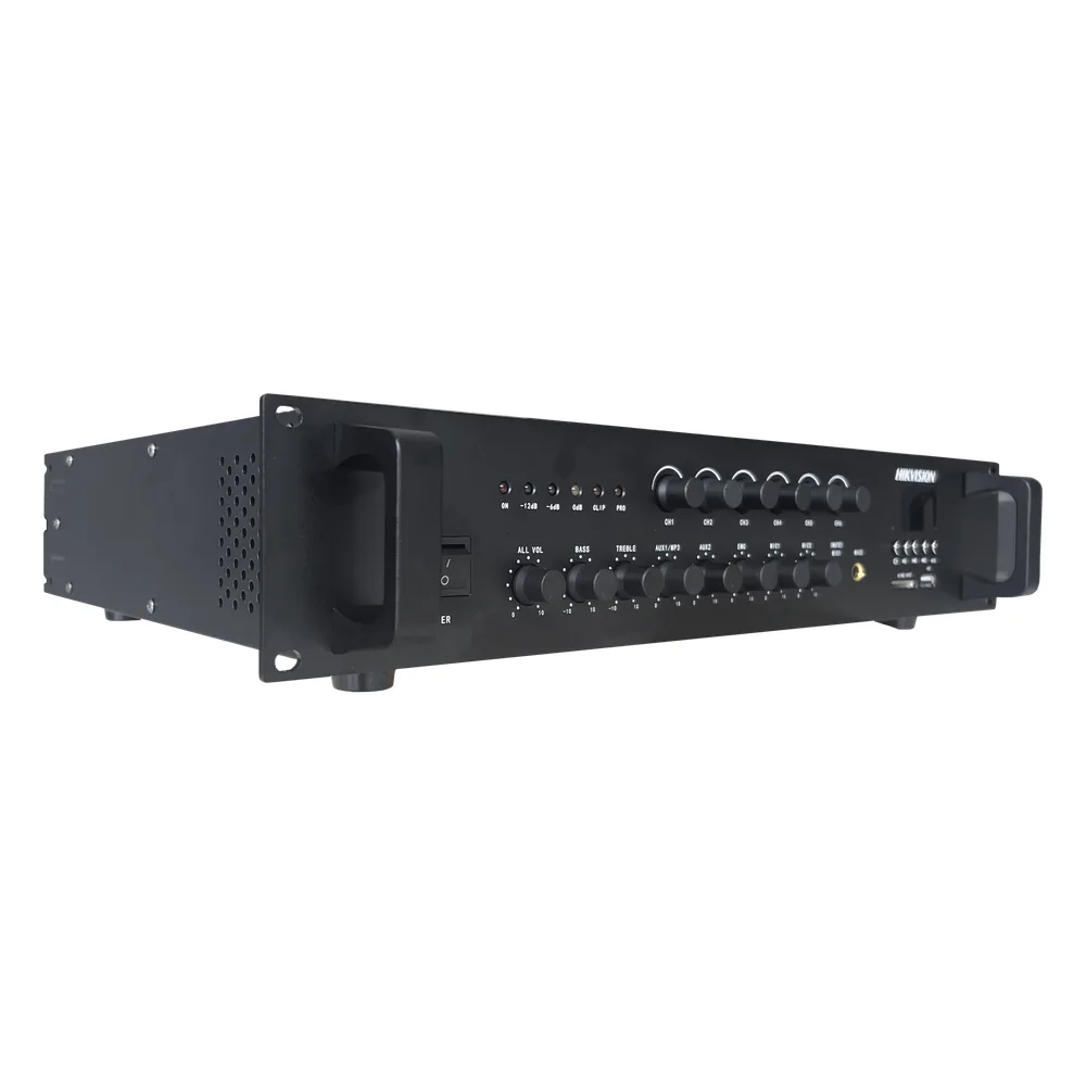 Amplificador de Audio | Bluetooth | 240 W | 6 Zonas con Control de Volumen Independiente | 70/ 100V COM | Montaje en Rack | Voceo y Musica Ambiental