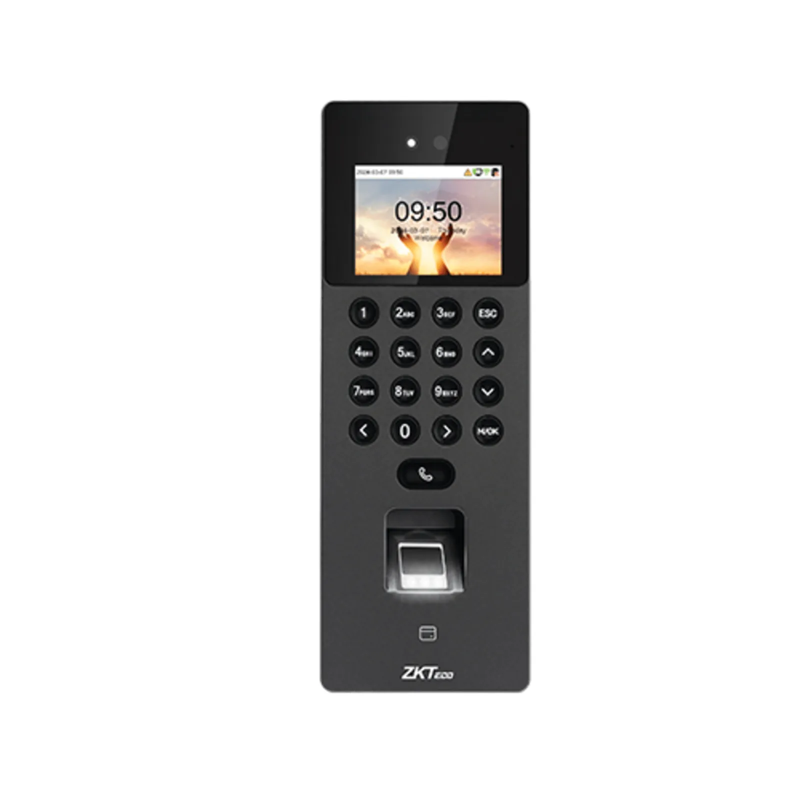 Terminal Biométrica Facial / Cámara Binocular 1MP / 1,500 Rostros 3,000 Huellas / Video Intercom SIP / ONVIF / WiFi / Anti-Fraude