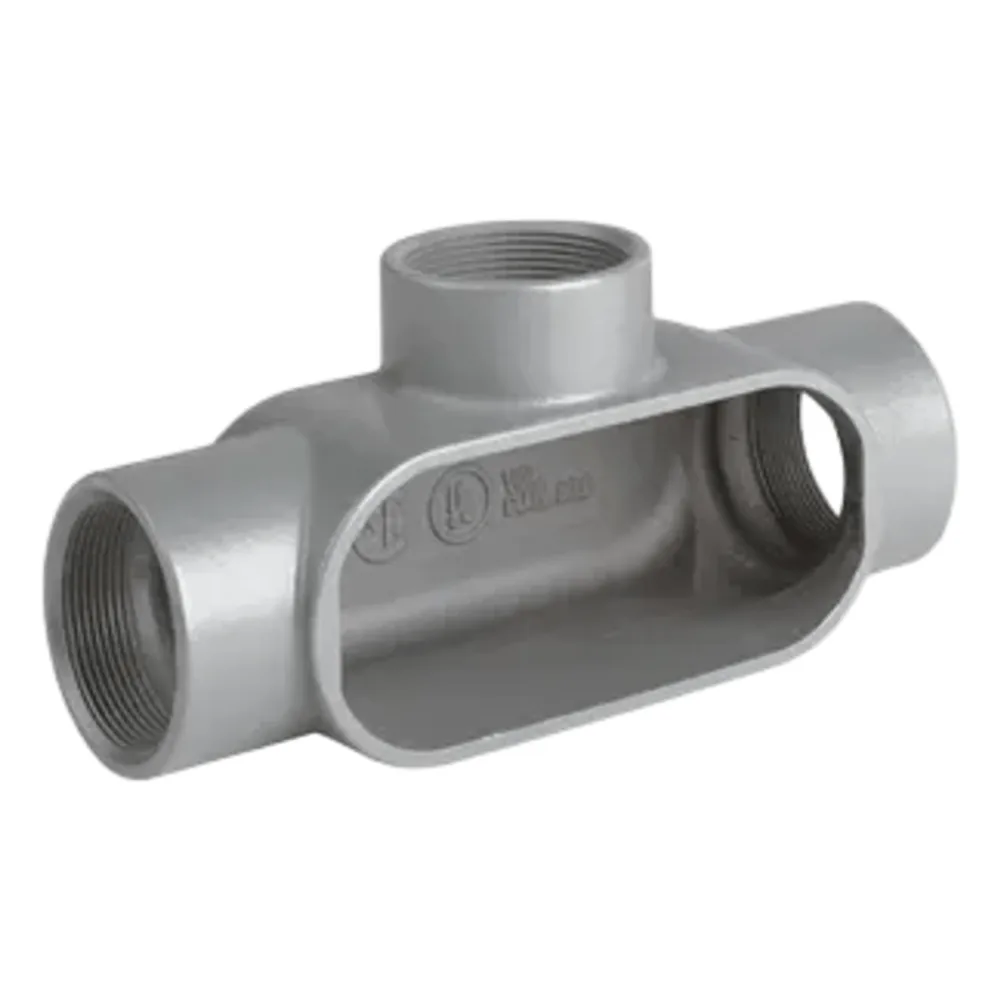 Caja Condulet Tipo T de 1-1/4" / Aluminio libre de Cobre/ NEMA 3 / Color Gris.