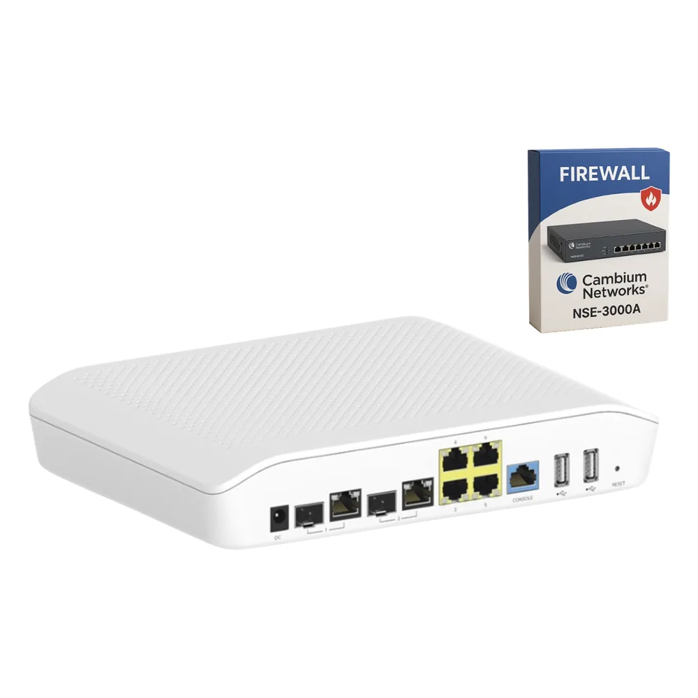 Kit Router/Firewall con licencia incluida NSE-SUB-3000-3 / función SD-WAN NSE3000 / 2 puertos WAN Gigabit + 2 SFP combo / 4 puertos LAN Gigabit / Gestión Unificada de Amenazadas / Administración desde la Nube / Hasta 1,000 dispositivo