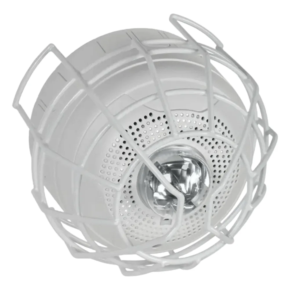 Protector De Rejilla Anti Vandalismo Y Golpes Accidentales, Color Blanco, Para Sirenas/Estrobos/Bocinas System Sensor, Montaje en Superficie en Techo, 8.55"Altox8.55"Anchox6.23"Profundidad