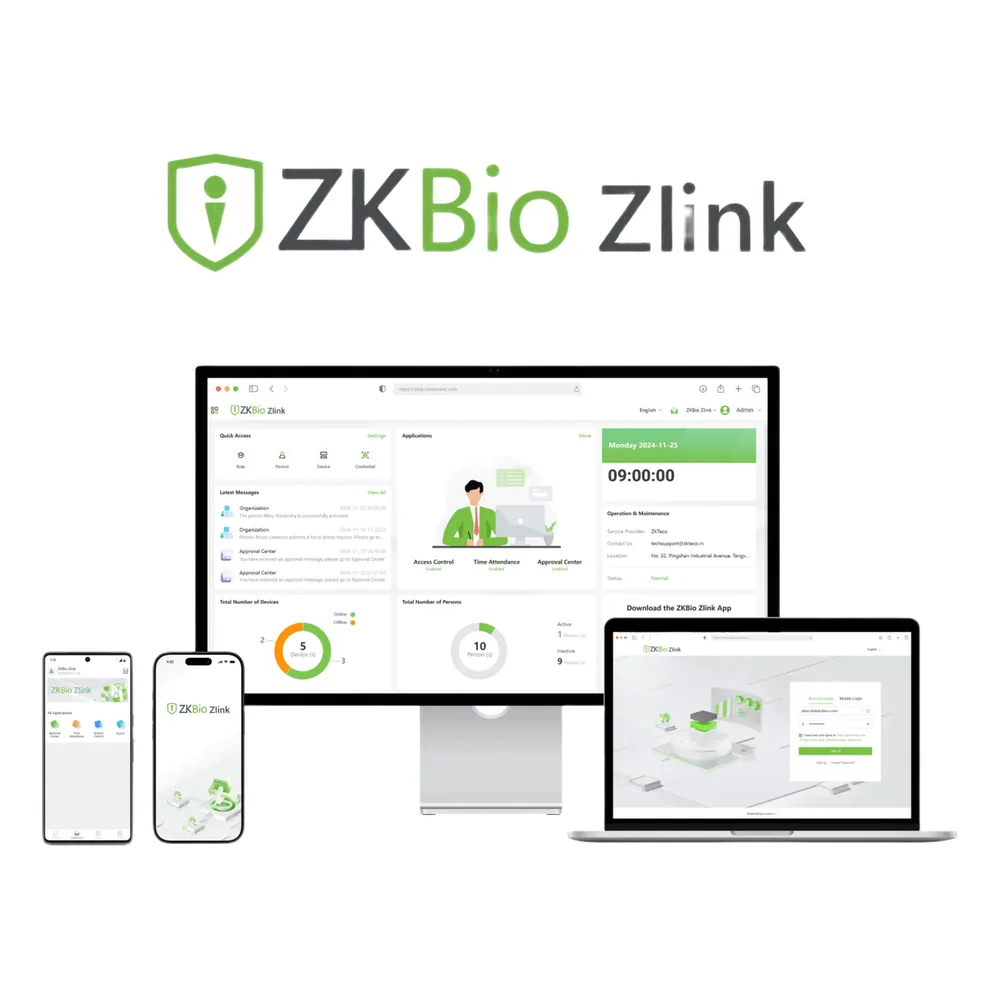 ZKBio Zlink es una plataforma IoT basada en la nube que unifica control de acceso, gestión de asistencia y procesos de aprobación en un solo lugar. (TOTALMENTE GRATUITA!!)