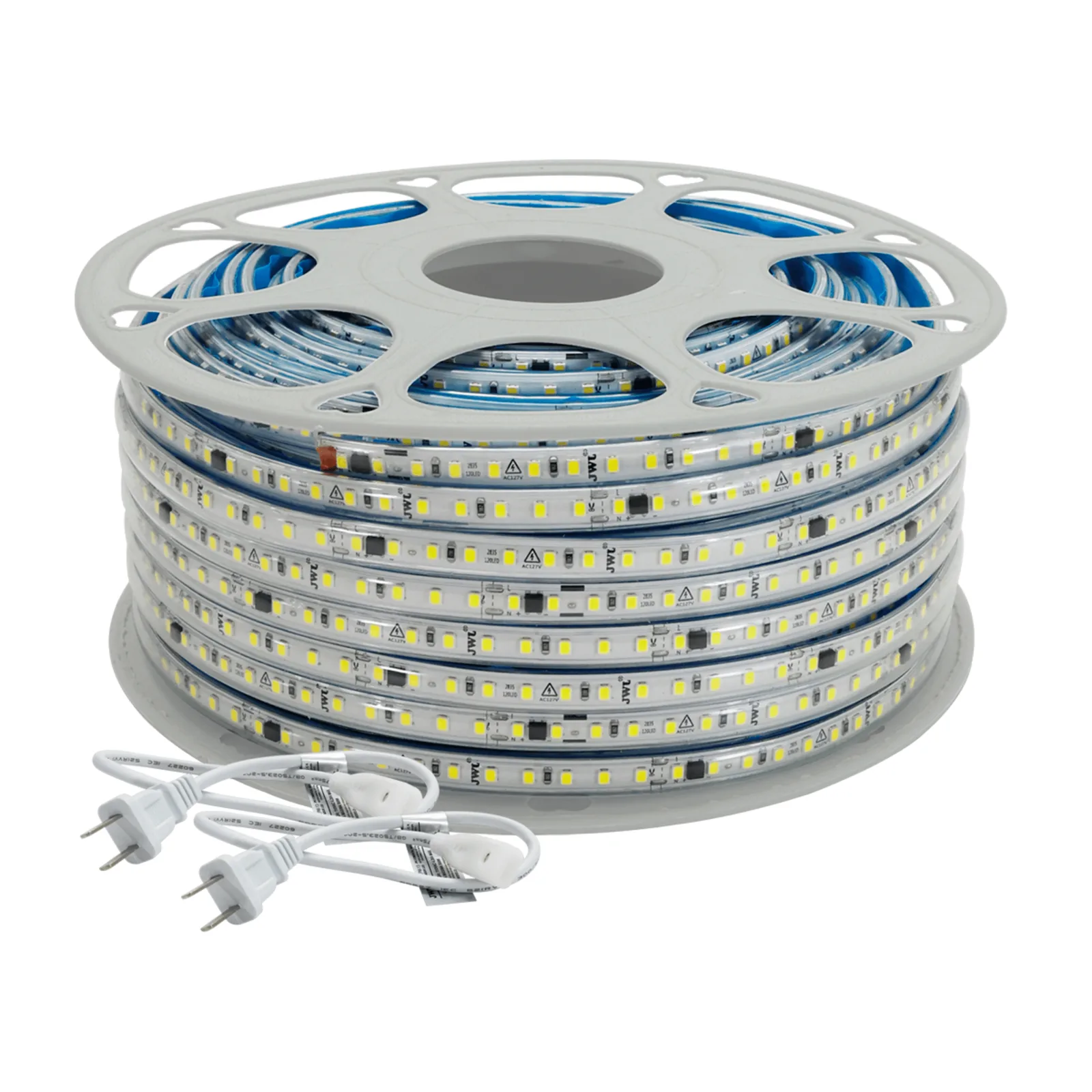 Manguera Led para uso Interior o Exterior / 50 m/ 127 V CA / 500 W Potencia / T.C.C. 6500 K / Color Blanco / Fuente de luz LED tipo SMD.