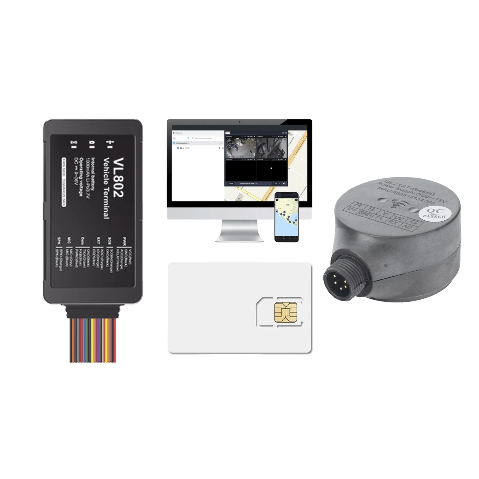 Kit localizador vehicular / 4G LTE / BLE / RS485 / Audio dos vias (requiere accesorios) / incluye SIM500MB2Y, Plataforma EPCOMGPSCODE y UL212 Sensor ultrasonico