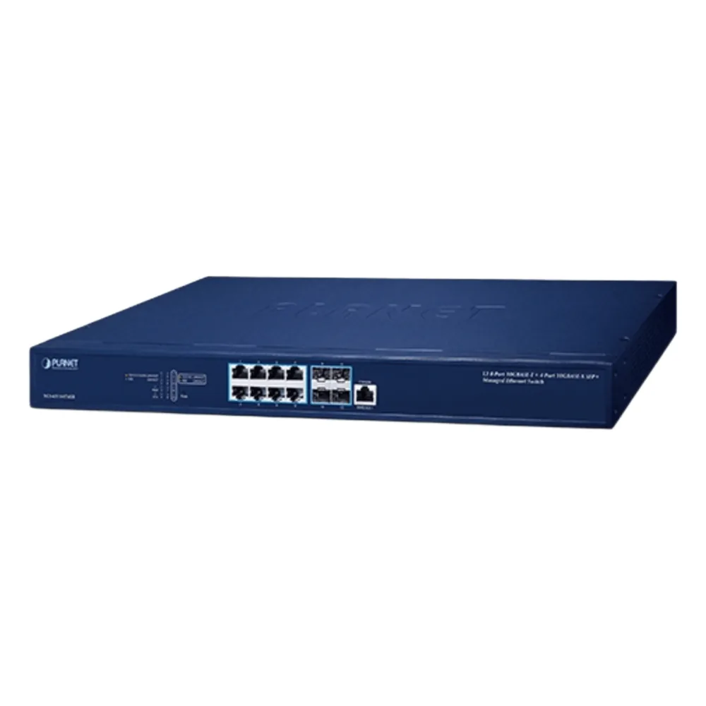 Switch Administrable Capa 3 10Gbps+ / 8 Puertos 100/1G/2.5G/5G/10GBASE-T RJ45 / 4 Puertos 10GBASE-X SFP+ / Enrutamiento Estático IPv4/IPv6 / 240Gbps Switch Fabric / Seguridad de Nivel Empresarial / Soporte Completo IPv6