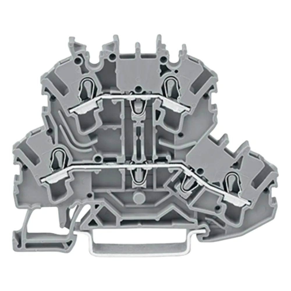 Borna de Doble Piso / Push-in CAGE CLAMP® / 2.5 mm² / 24 A / 500 V / Aplicaciones Ex e II / Carril DIN / Gris