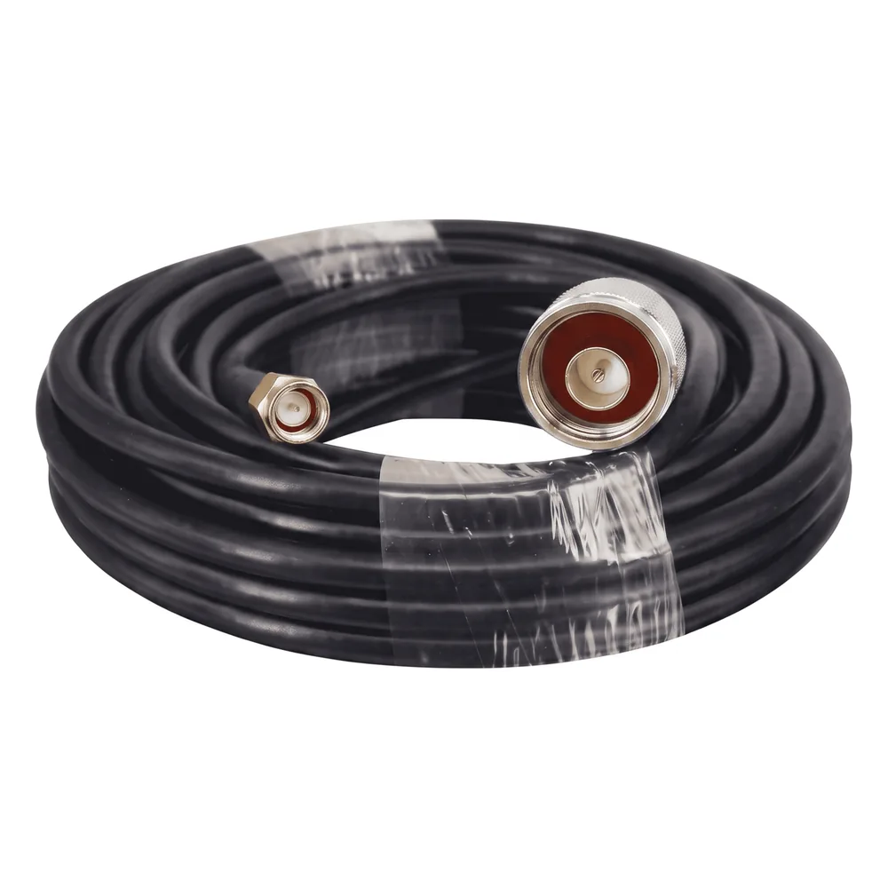 Cable Coaxial 15 Metros / Baja Pérdida / Diámetro 5 mm / Impedancia 50 Ω / Apantallamiento >90dB / Operación 5-3000 MHz / Conectores N y SMA Macho / Compatible NX9775 NX9776 NX9783