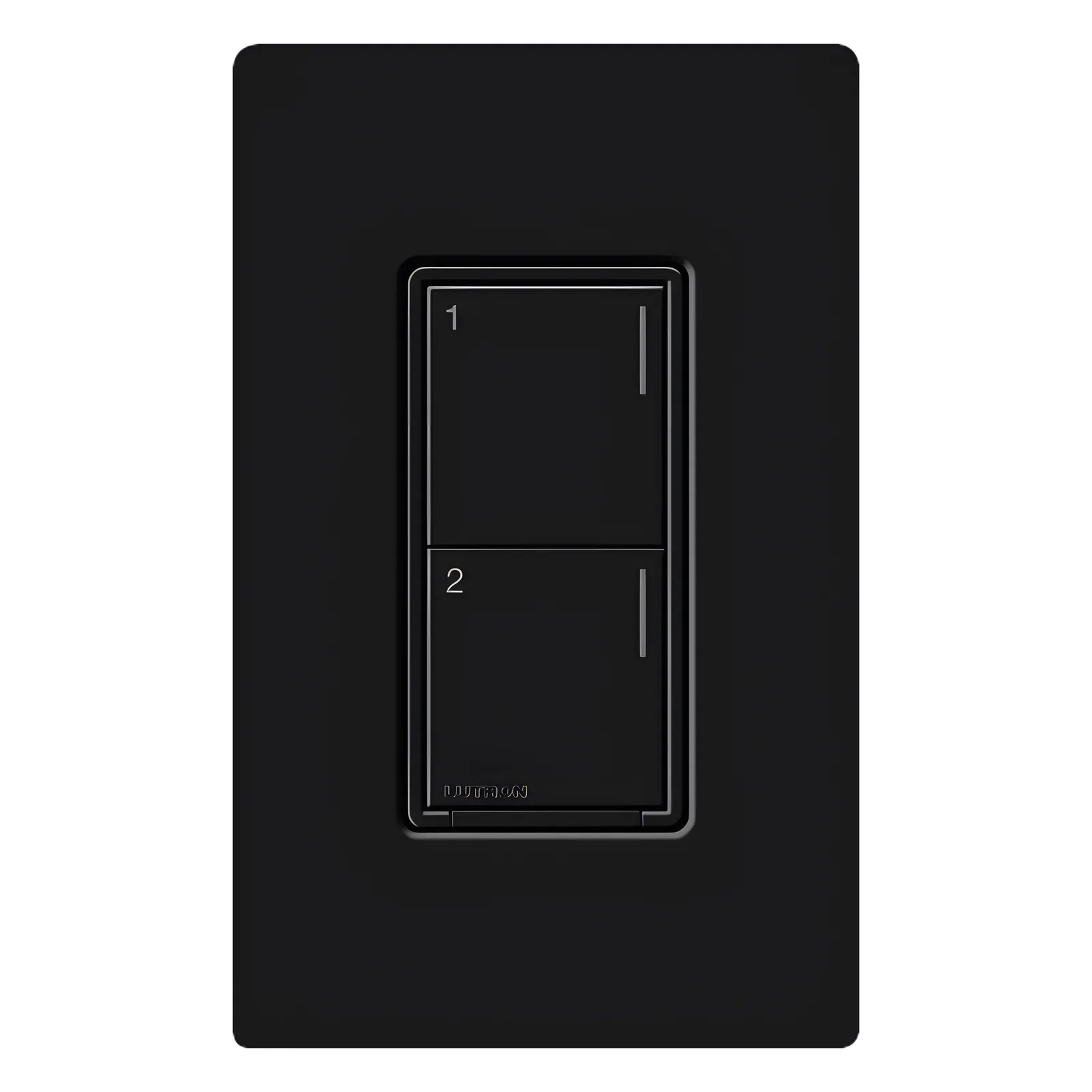 Botonera Sunnata híbrida negro, 2 botones, dimmer/interruptor con controlador de carga, requiere neutro, para RadioRA 3