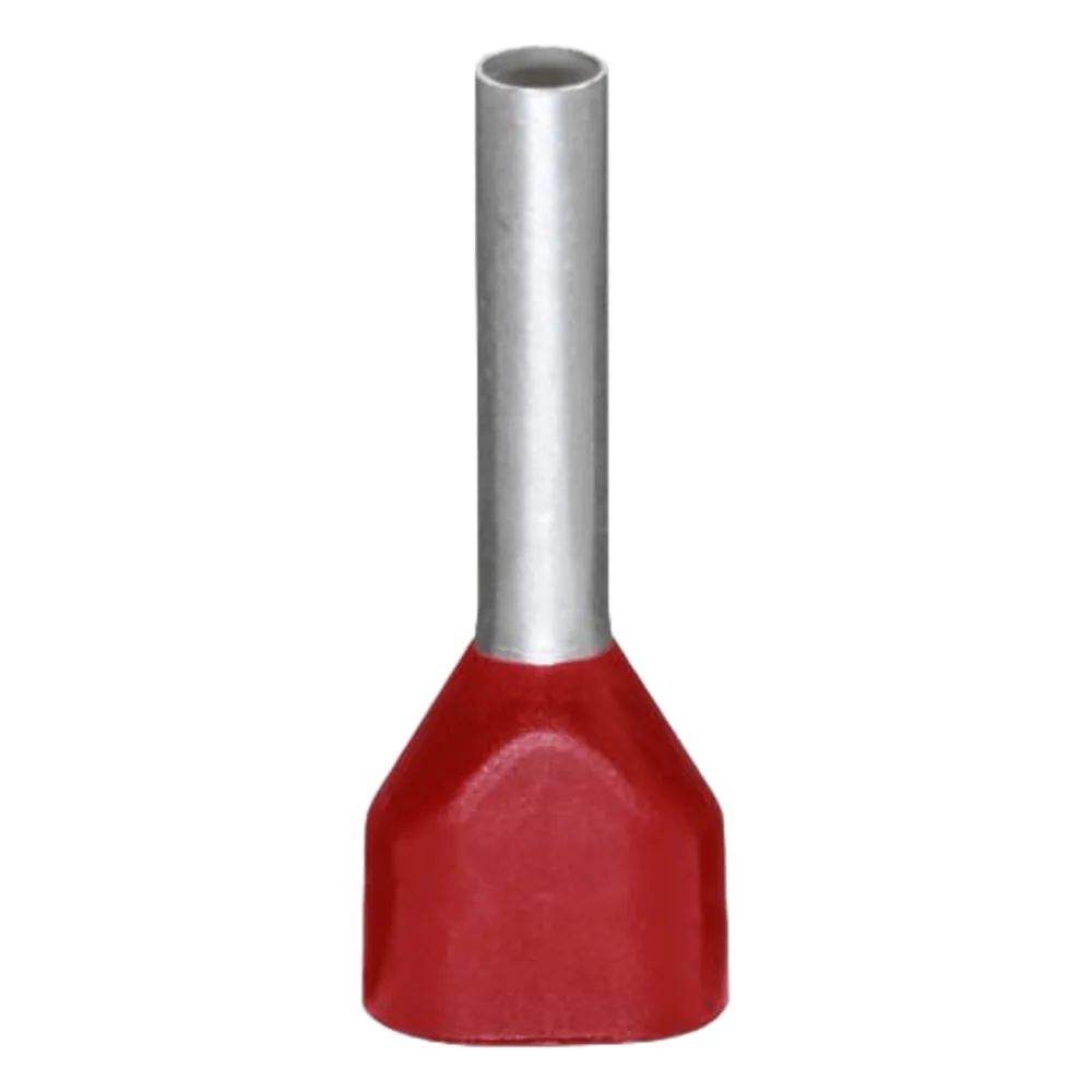 Terminal Twin / Hembra 2 x 1 mm² / AWG 2 x 18 / Aislado Rojo / Longitud 12 mm / Crimpado Hermético