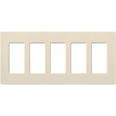 Placa de pared de 5 espacios (gangs), color almendra, diseño modular para controles de pared