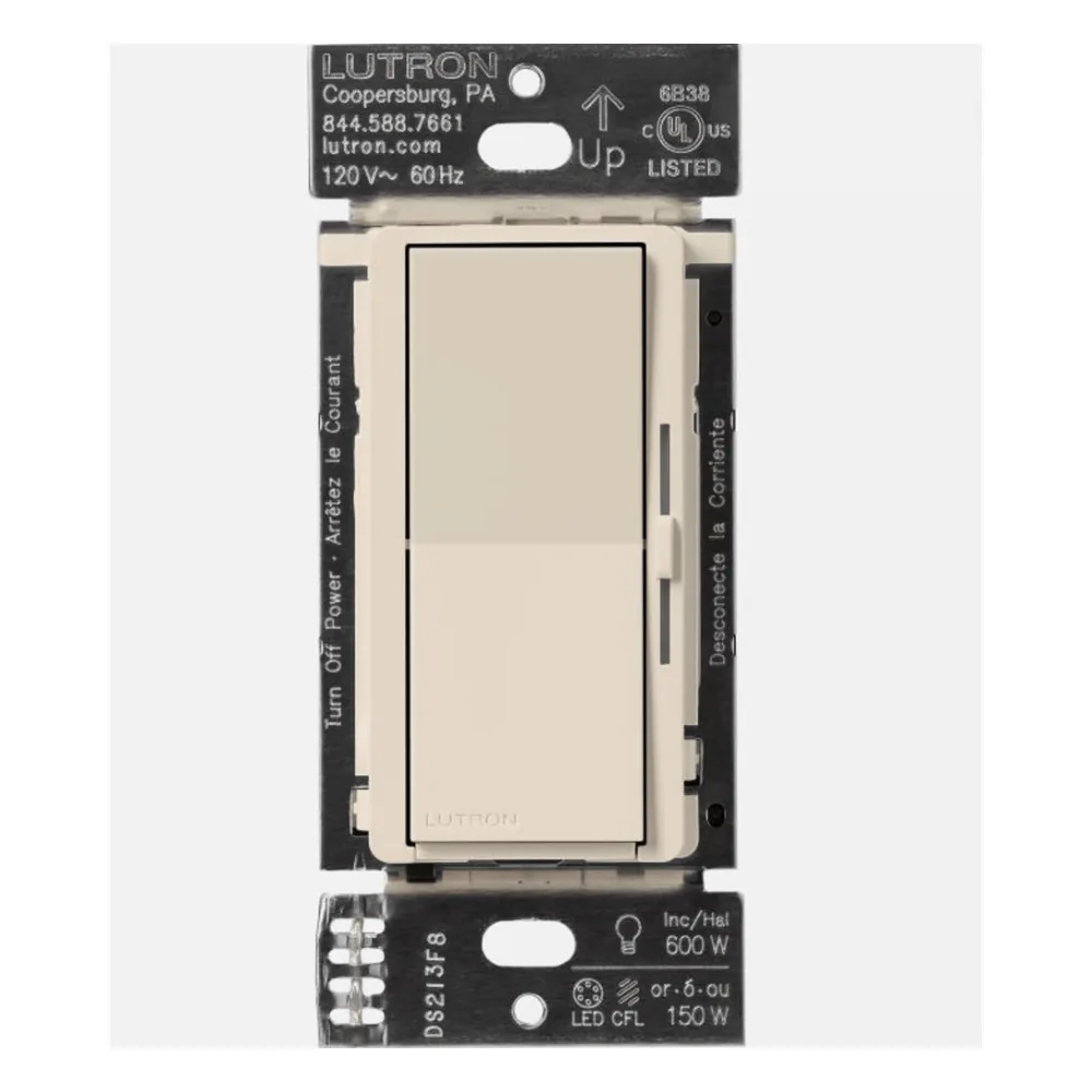 Atenuador de pared inalámbrico sin neutro, 150 W LED/CFL o 600 W incandescente/halógena, 120 V, para Caseta Wireless