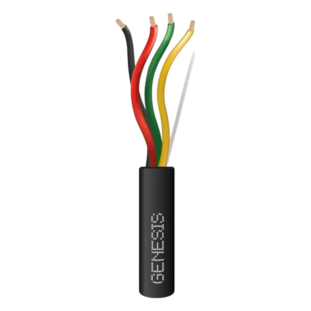 Carrete de Cable de 305 Metros (1000 Pies) / 4x16 AWG / Cable Direct Burial / Color Negro / Para Uso en Intemperie / Uso en Aplicaciones en Sistemas de Detección de Incendio y Sistemas de Evacuación