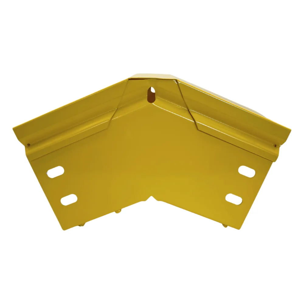 CHFIBER Curva Vertical Exterior de 45° de Aluminio para Fibra Óptica, 4" de Peralte, 4" de Ancho y Radio de 8", con Pintura Epóxica Amarilla, Incluye Tapa, un Par de Coples y Tornillería