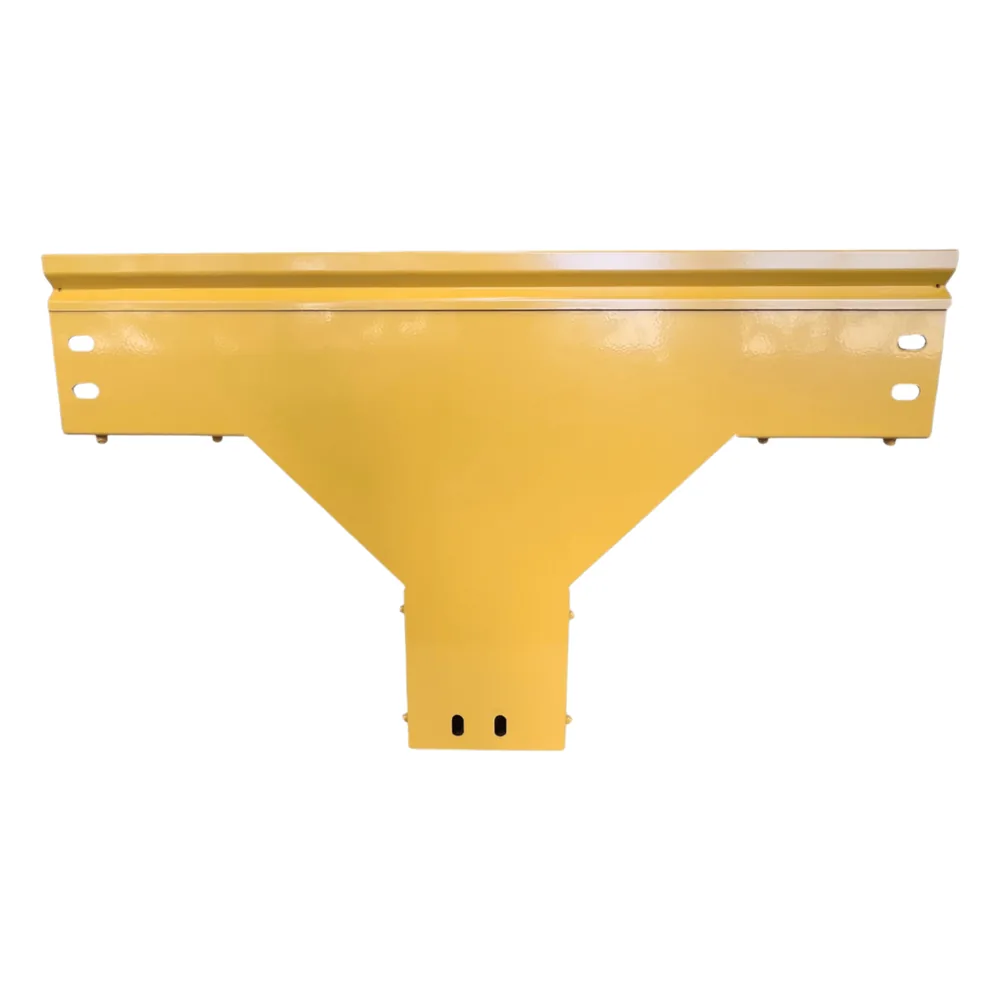 CHFIBER T Vertical de Aluminio para Fibra Óptica, 4" de Peralte, 4" de Ancho y Radio de 8", con Pintura Epóxica Amarilla, Incluye Tapa, un Par de Coples y Tornillería