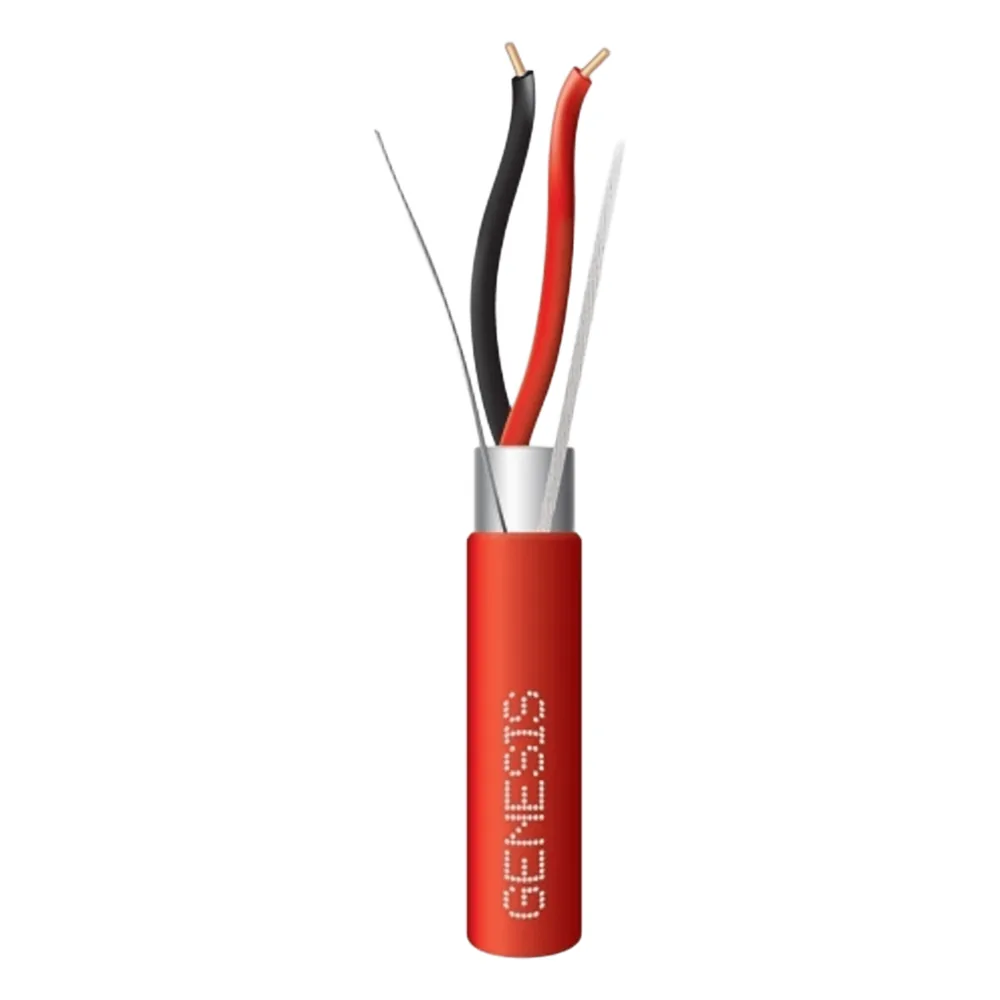Carrete de 305 Metros (1000 Pies) de Alambre / 2x12 AWG / Riser / Blindado / Para Aplicaciones de Incendio FPLR / Sólido Color Rojo