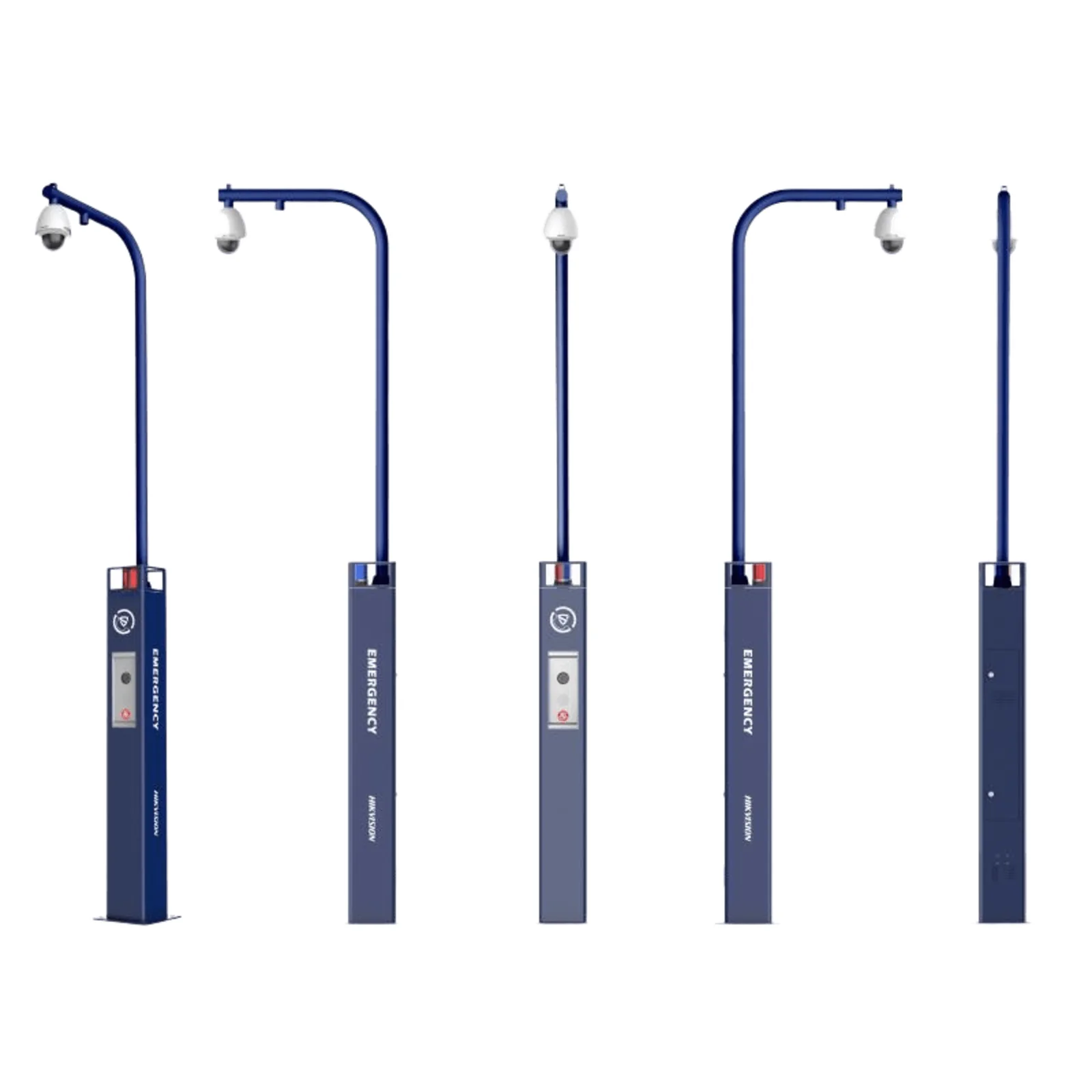Estación de Alarma de Pánico con Videollamada / Cámara IP 4 MP/ Audio Bidireccional / Altavoz 30 W / Sirena (Azul y Rojo) / RS-485 / Micro SD / Montaje en Suelo / Montaje para PTZ (No Incluye PTZ)