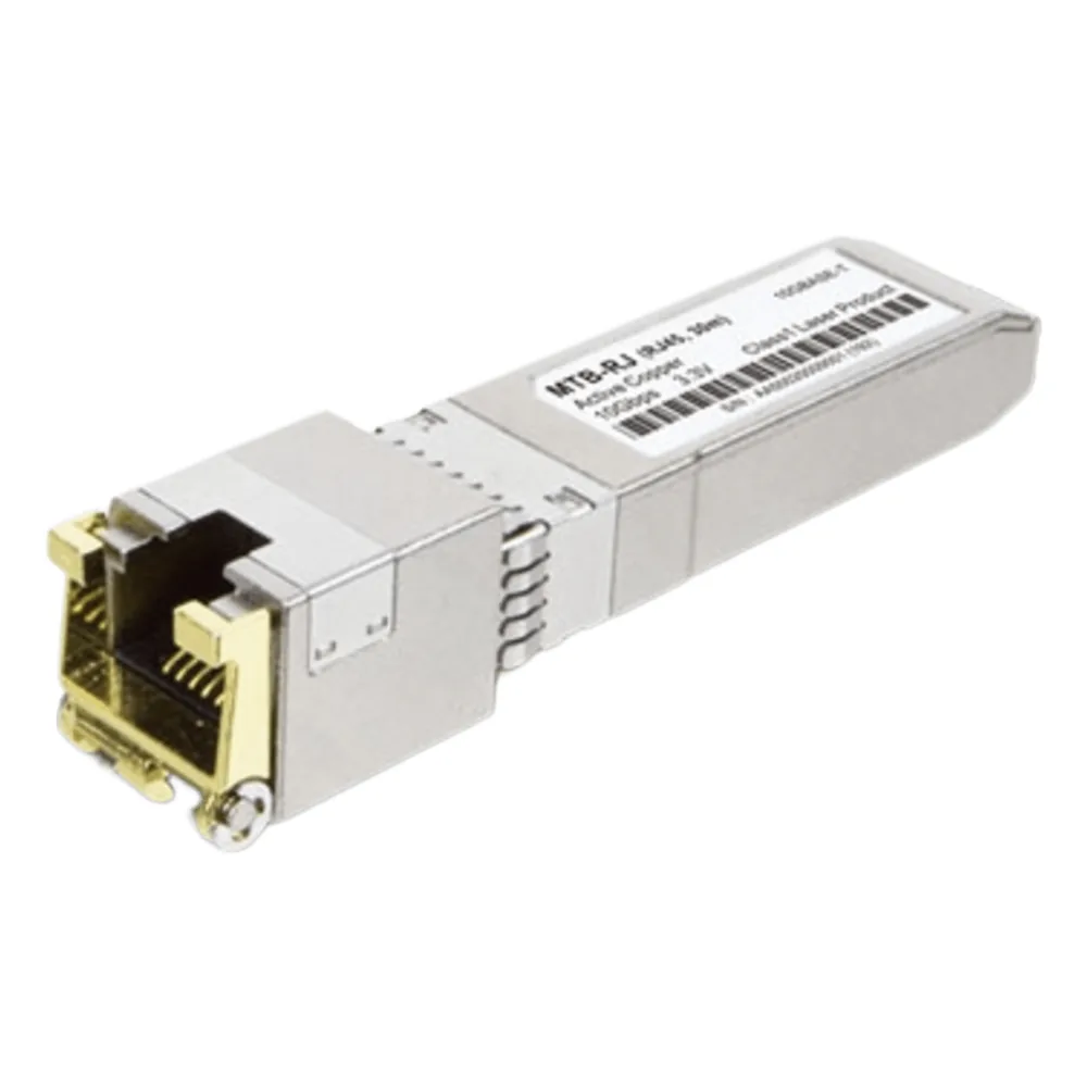Transceptor Óptico SFP+ a RJ45 / 10 Gbps / Conector RJ45 / 10GBASE-T / Distancia de Hasta 30 m / Operación en Temperaturas Extremas (-40°C a 70°C.