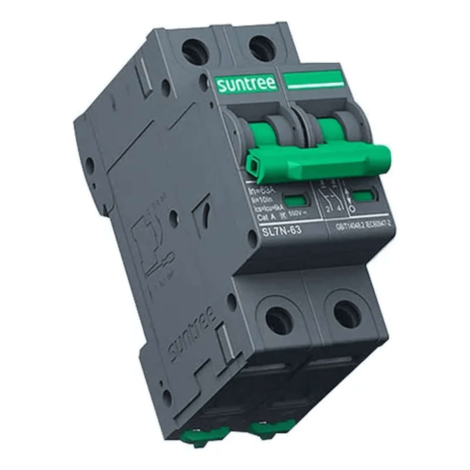Protección Térmica/ Interruptor 2P, 40 A, Corriente Directa 800 Vcc para Aplicación Fotovoltaica Montaje Riel DIN