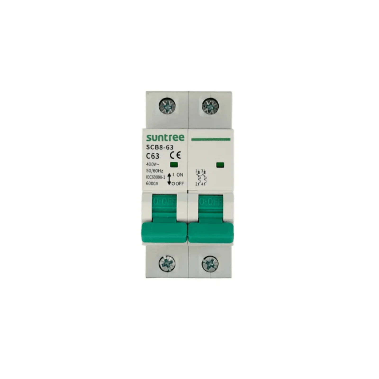 Protección Térmica/ Interruptor 2P, 50 A, Corriente Alterna 400Vca para Aplicación Fotovoltaica Montaje Riel DIN