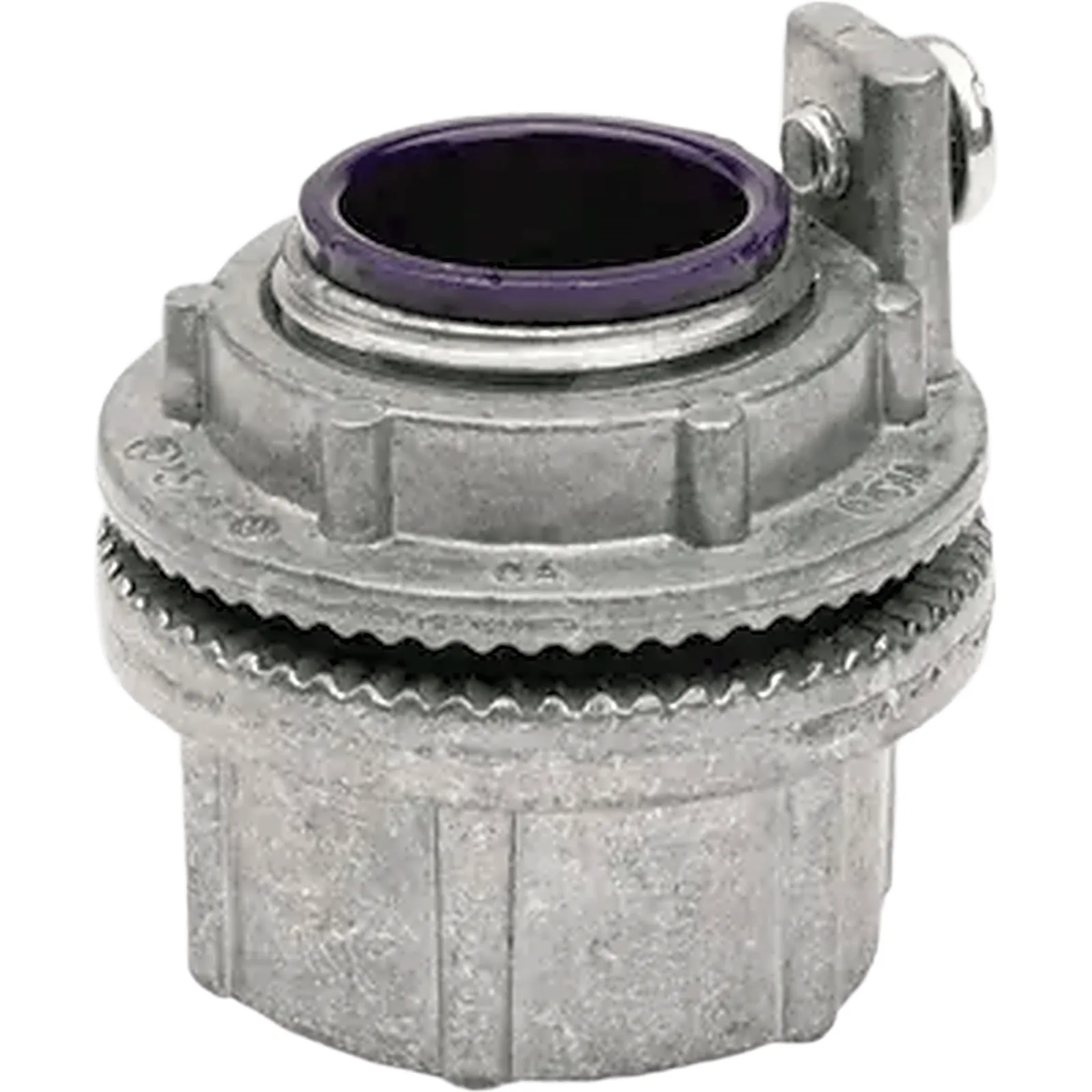 Conector Meyers de Aluminio de 1" con tornillo de puesta a tierra, disponible para Áreas Peligrosas Clase 1 División 2 de acuerdo con NEC 501.10.