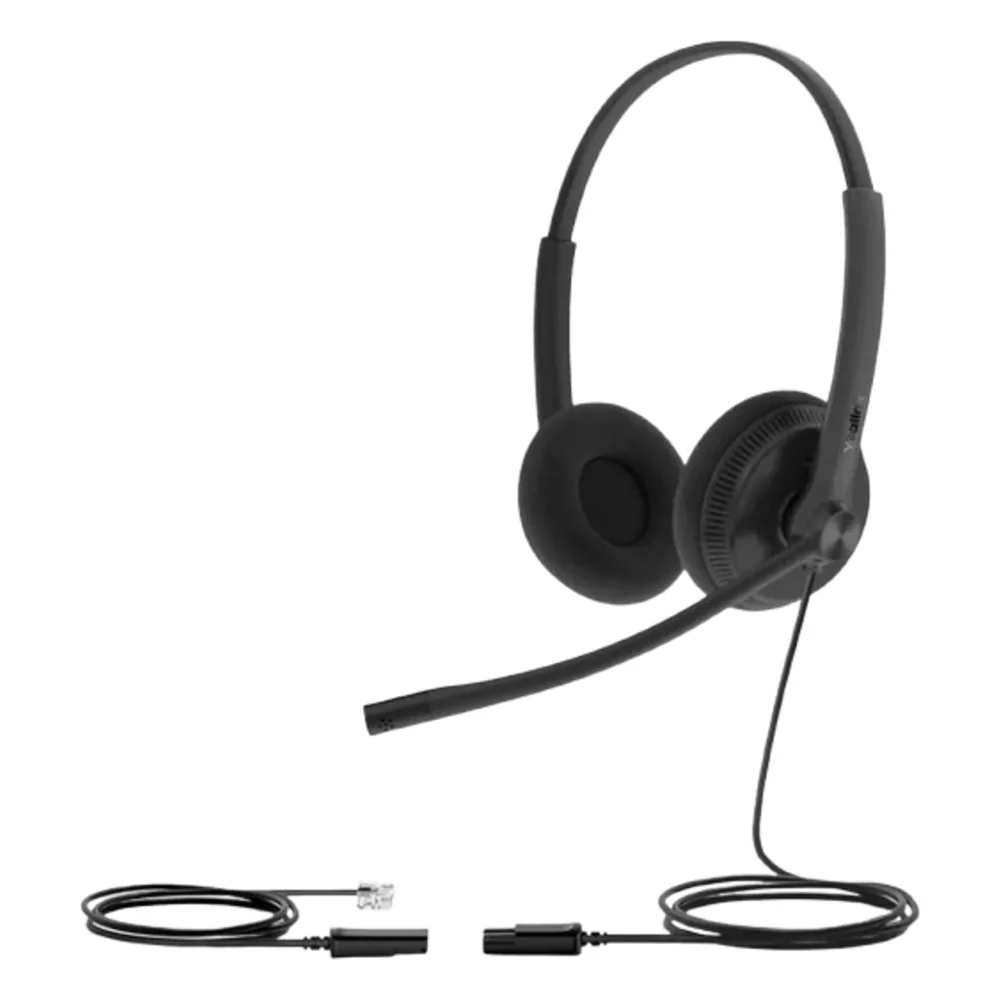 Diadema Alámbrica YHS34 Dual de Yealink QD a RJ9 con Almohadillas de Esponja