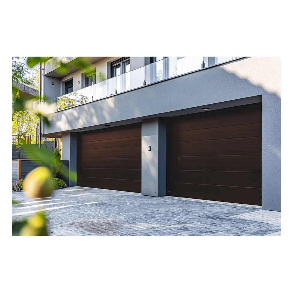Sección para puerta de Garage / Lisa / Imitacion Madera / BLACK WALNUT/ Para GARAGE208B / Estilo Americana.