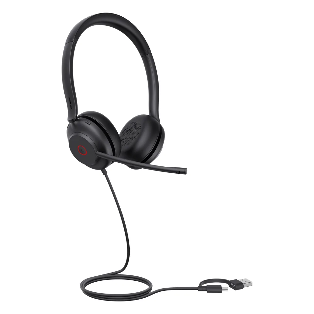 Auriculares Yealink UH35 Dual con cancelación de ruido para UC Cancelación de ruido USB-C/A con indicador de ocupado