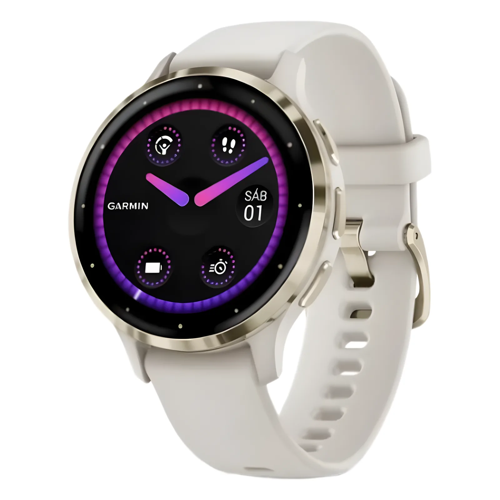 Smartwatch Garmin Venu 3S / Pantalla AMOLED 1.2″ (390 x 390) / Batería Hasta 10 Días / GPS + GLONASS + Galileo / Monitor de Frecuencia Cardíaca / Resistencia al Agua 5 ATM / Garmin Pay / Almacenamiento de Música / Compati