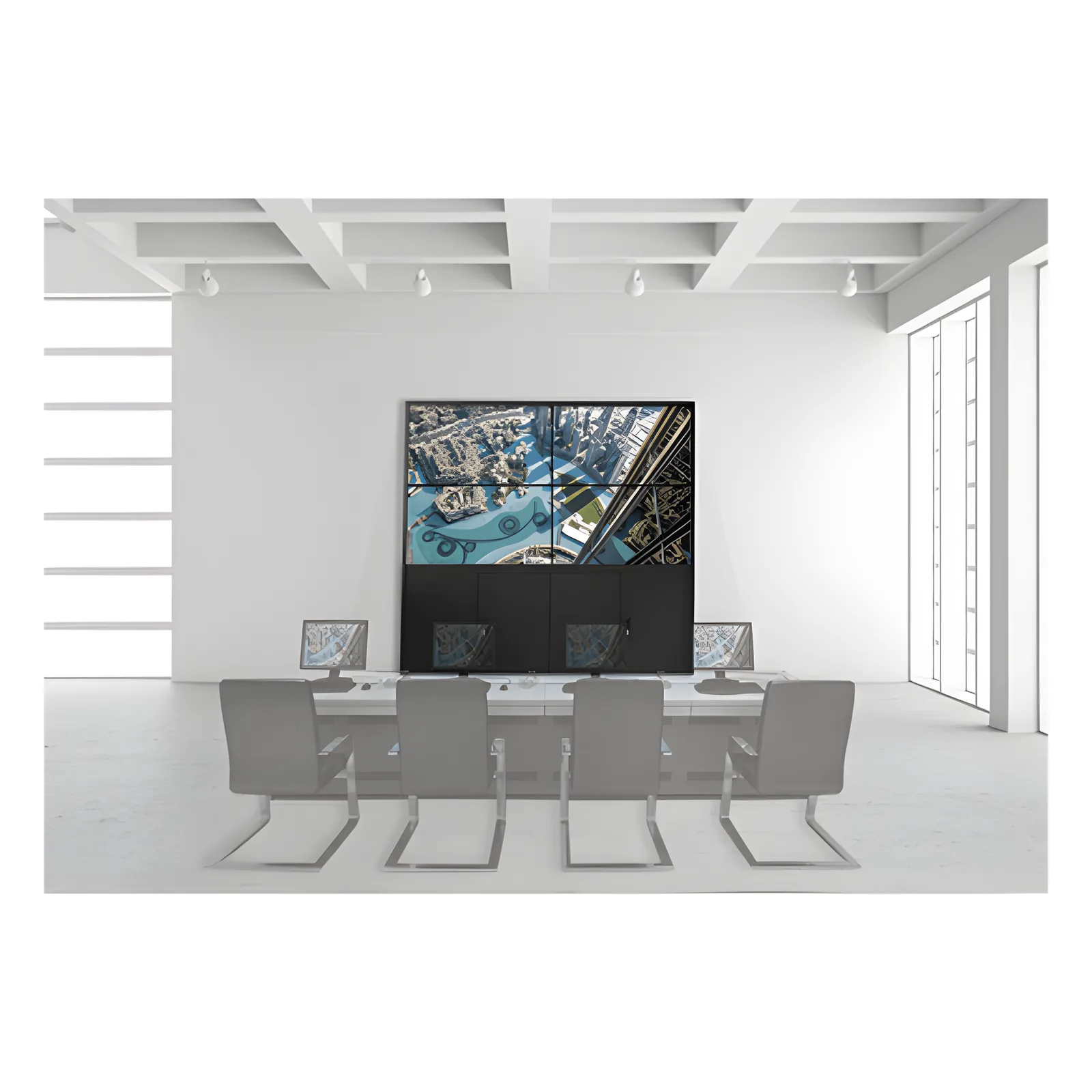 Kit Videowall 2X2 / Incluye 4 Pantallas de 55" / Decoder / Base de Piso / Accesorios de Instalación