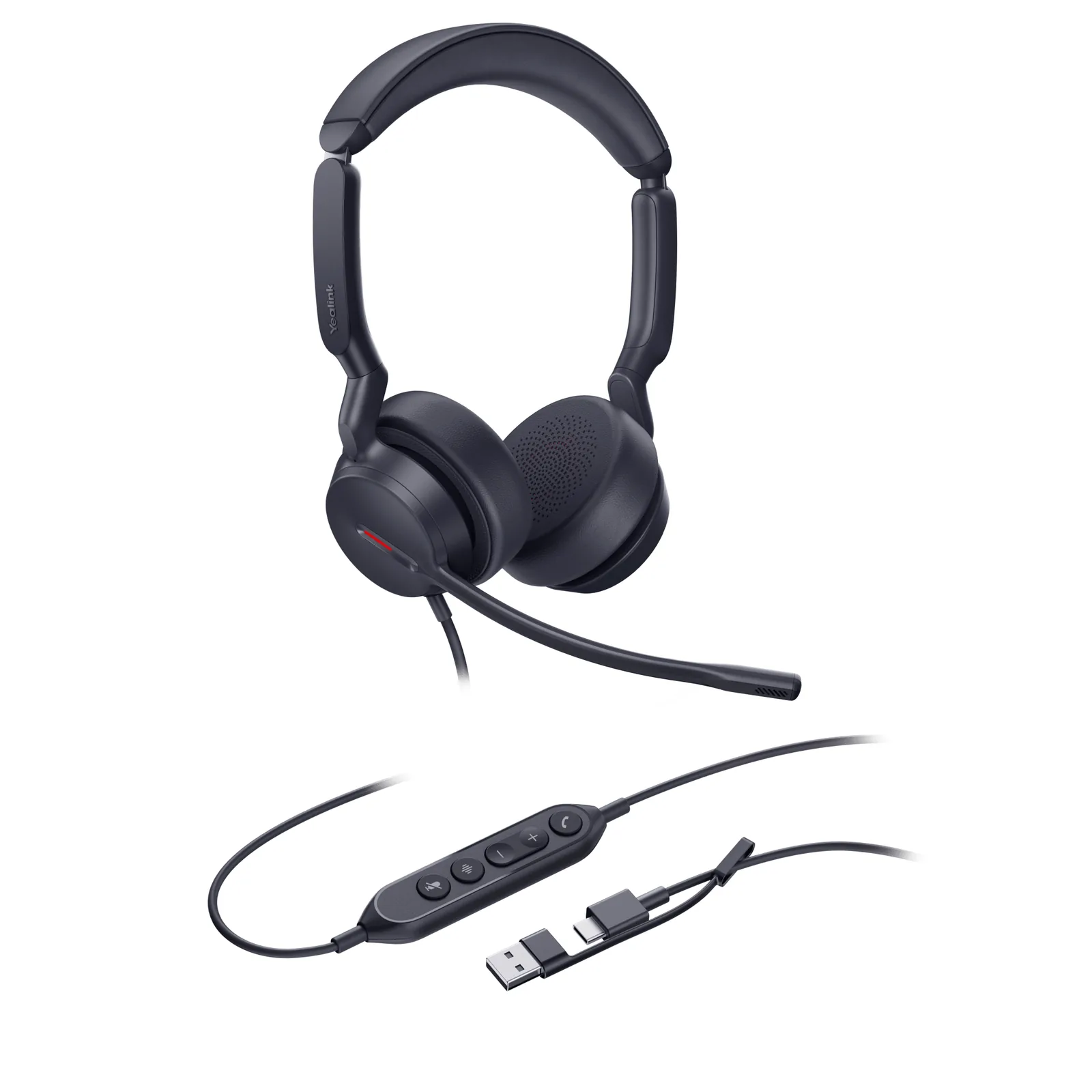 Yealink UH44 Dual, versión UC, cancelación de ruido con IA USB-C/A con indicador de ocupado