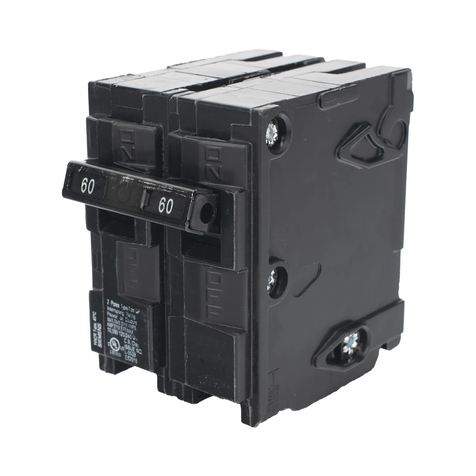 Interruptor automático enchufable tipo QP 2 polos, 60 amp