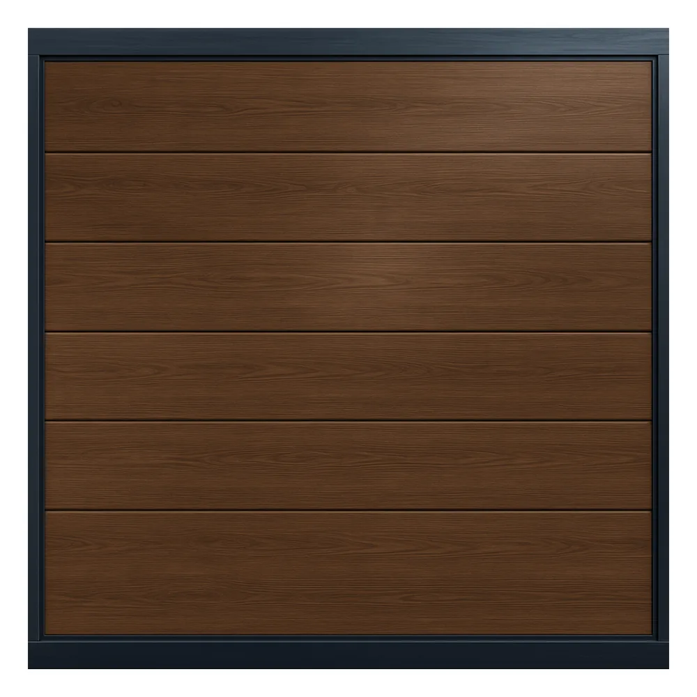 Puerta de Garage de Alta Calidad / Linea Central / Imitacion madera / oscura / 20x9 pies / AISLADA / Estilo Americana.