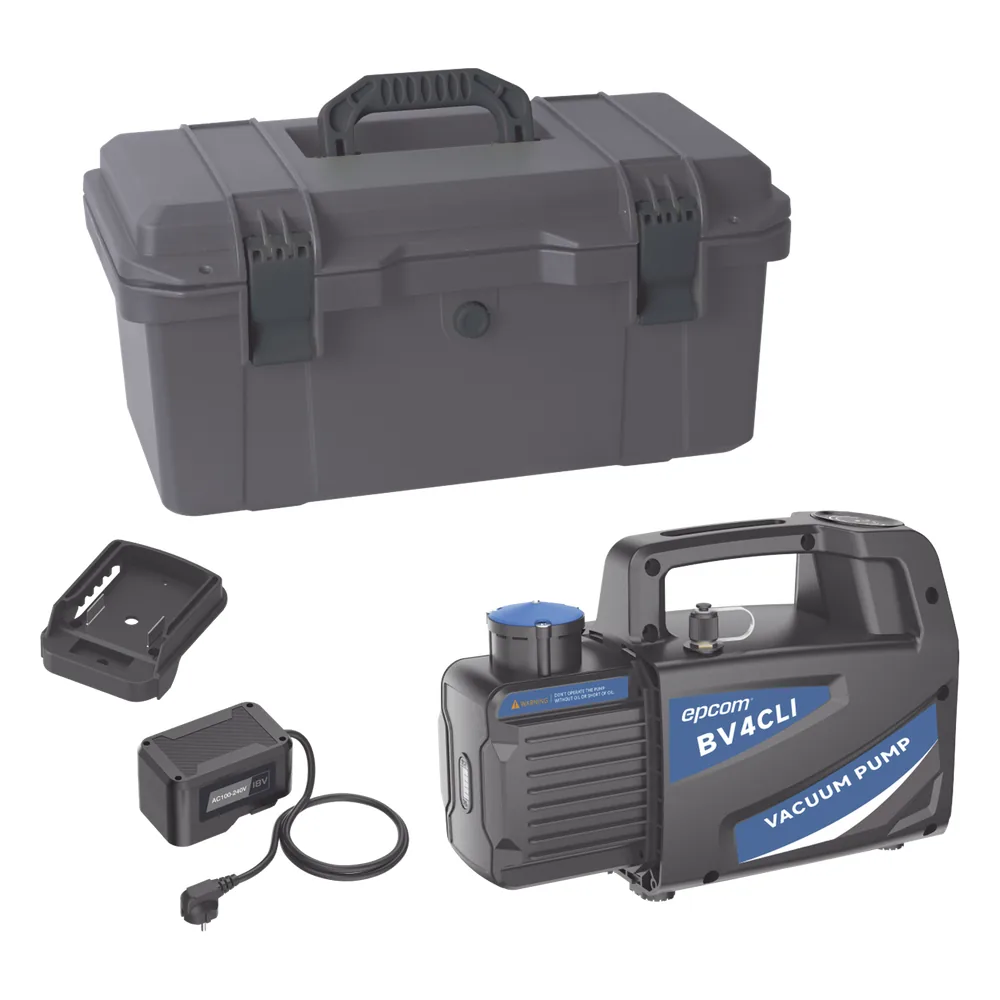 Bomba de Vacío Inalámbrica KBV4 / 18V Ion-Litio / Vacío Total 160 microns / Caudal 4 CFM (114 L/min) / Capacidad Aceite 330 ml / Portátil 4.5 kg / Compatible AEG-RIDGID-Milwaukee / Tiempo Operación 45-60 min