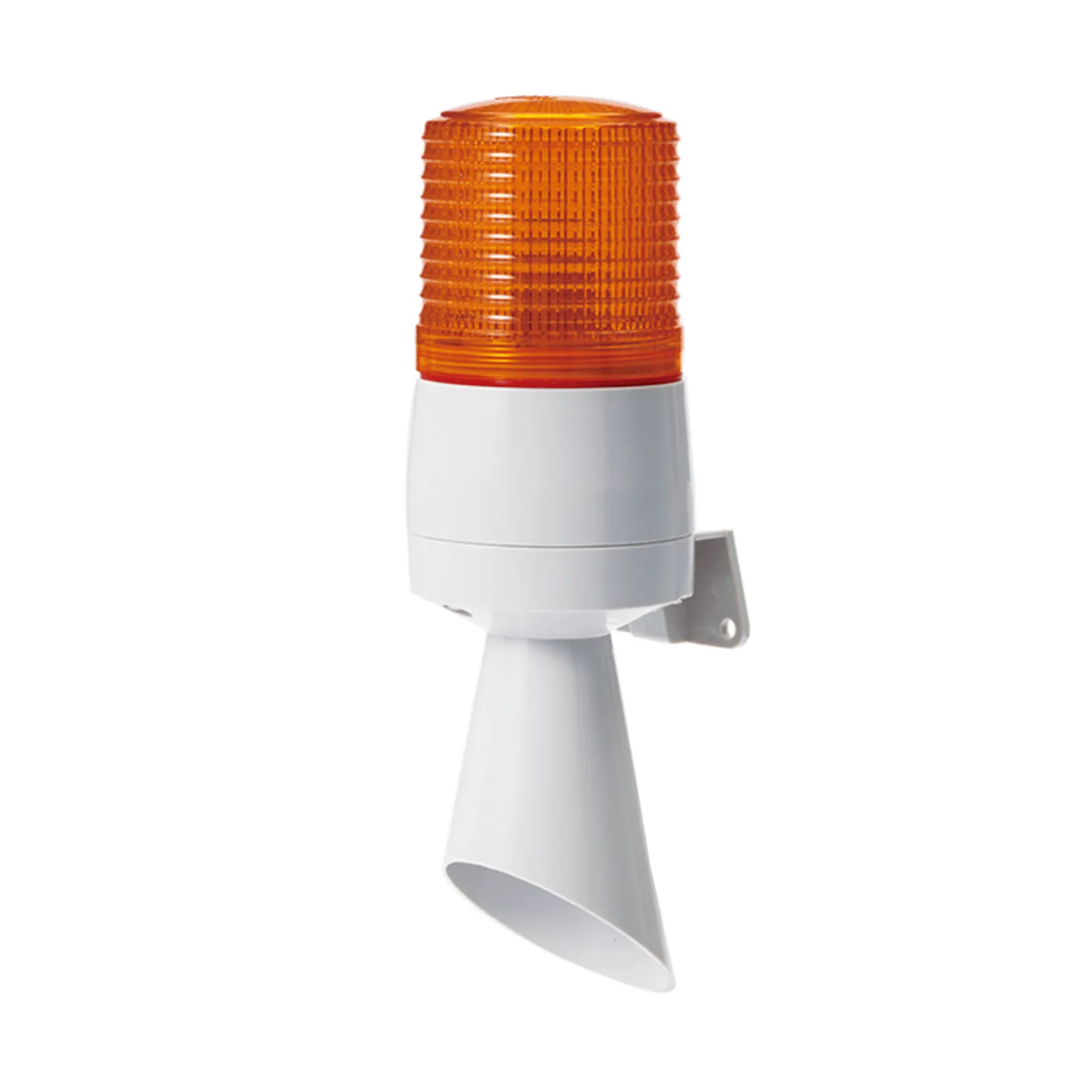 Luz de Señal con Buzzer Incorporado a 95 dB , LED Fijo e Intermitente, color Ámbar a 110 VCA