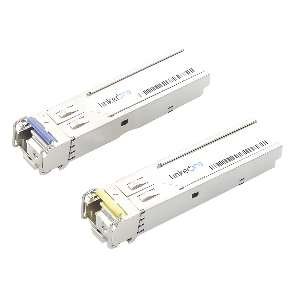 Transceptores Ópticos Industriales Bidireccionales SFP+ (Mini-Gbic) / Monomodo 1270 & 1330 nm / 10 Gbps / 10GBASE / Conector LC/UPC Simplex / DDM / Hasta 60 km / 2 Piezas