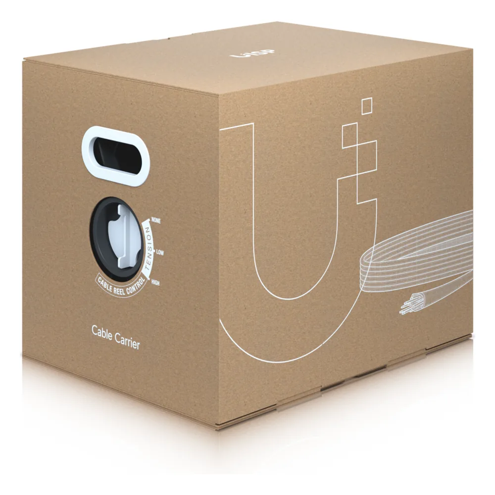 UISP Cable Carrier - Bobina de 305 Metros (1000 Pies) de Cable Ethernet de Grado Industrial con Protección Contra Daños Ambientales y Descargas Electrostáticas Color Negro