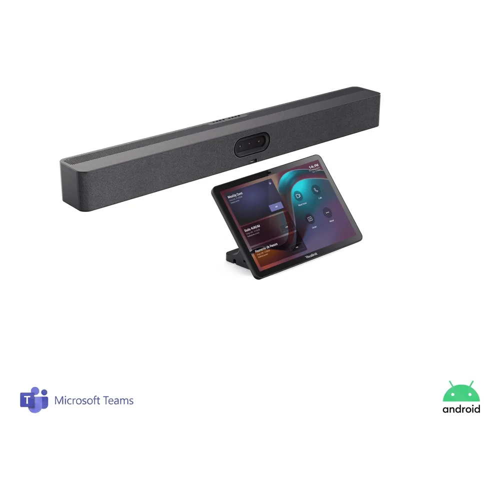 Barra de Videoconferencia Yealink A50 para Salas Medianas y Grandes Compatible con Microsoft Teams Rooms, Zoom Rooms, RingCentral Rooms y BYOD - Incluye Panel Touch CTP25