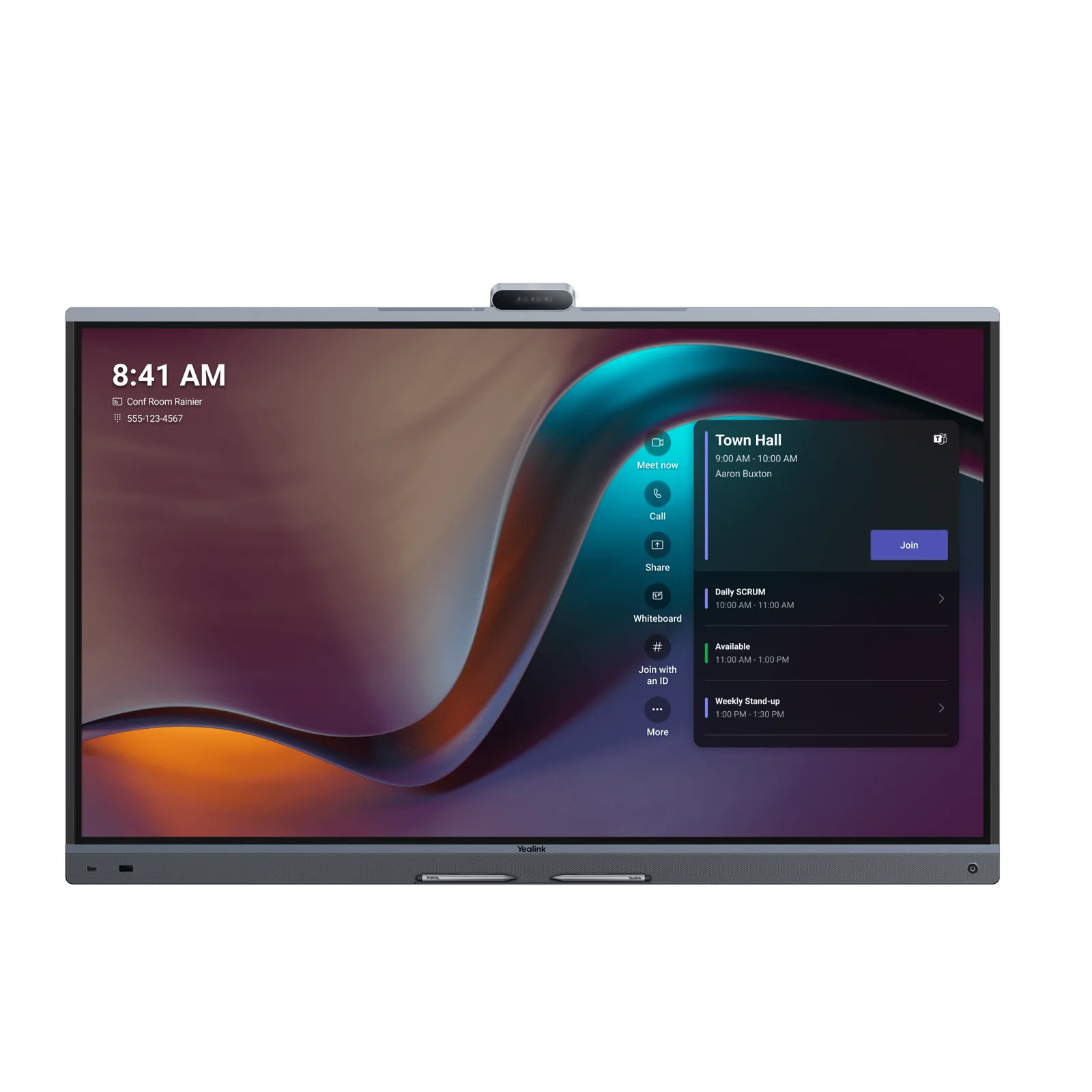 Yealink MeetingBoard 75 Pro, Centro de Colaboración Inteligente con IA, 4K UHD, Android 13, Micrófonos Integrados y Cámara Ultra Gran Angular