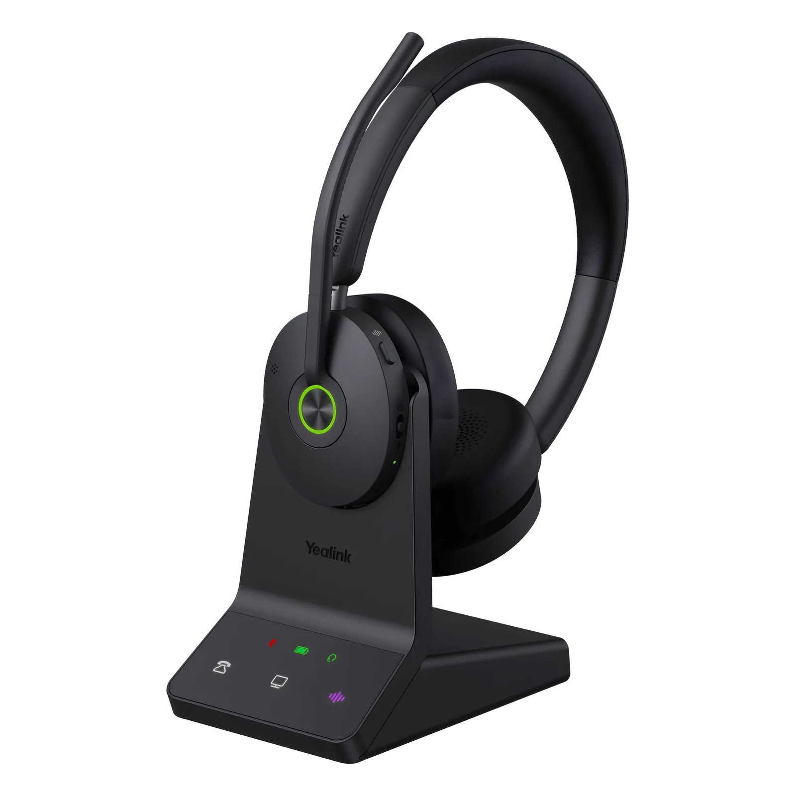 Auriculares estéreo Yealink WH68 edición MS/ Base DECT y auriculares con Bluetooth integrado/ Cancelación activa de ruido/ Triple conexión
