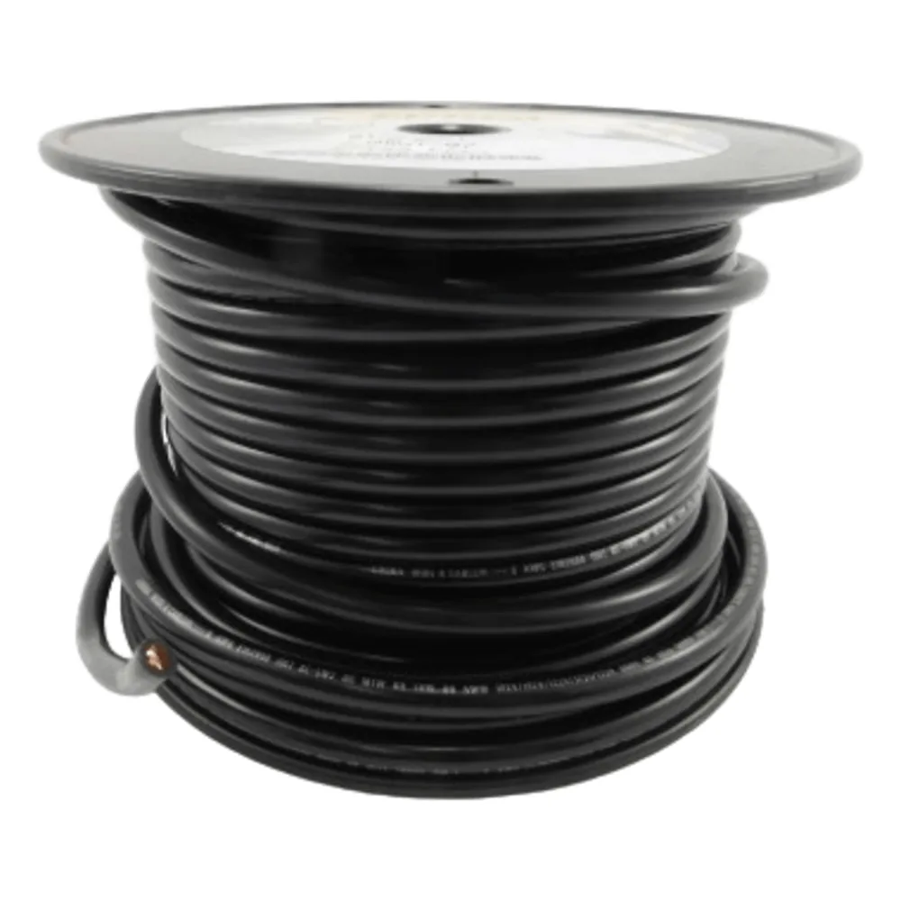 Cable Primario Marino Color Negro Calibre 8 AWG / 100 Pies Rollo / PVC Retardante de Llama / Cobre Estañado Clase K / 600V 105°C / Cumple UL 1015-1028-1230-1231
