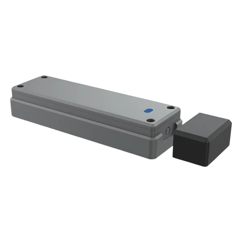 Sensor de Puerta Peatonal Inalámbrico / Tecnología Trio-Frequency Anti Interferencias / Alcance Magnético 25 mm / Batería 3.6V 2600mAh / Vida Útil 2 Años / Compatible con Puertas Seccionales y Batientes / Sensor H