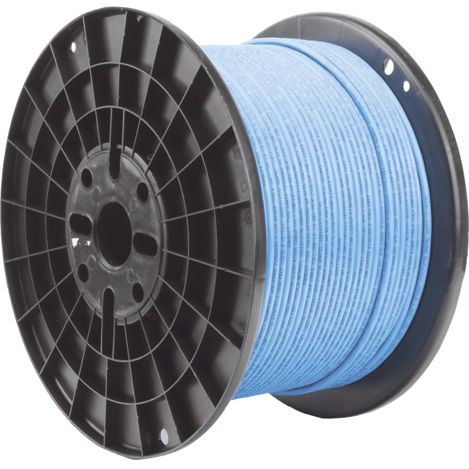 Bobina de Cable UTP de 4 Pares, TX6A™, Cat6A, 23 AWG, CMR (Riser), Color Azul, 305 Metros (1000 Pies)