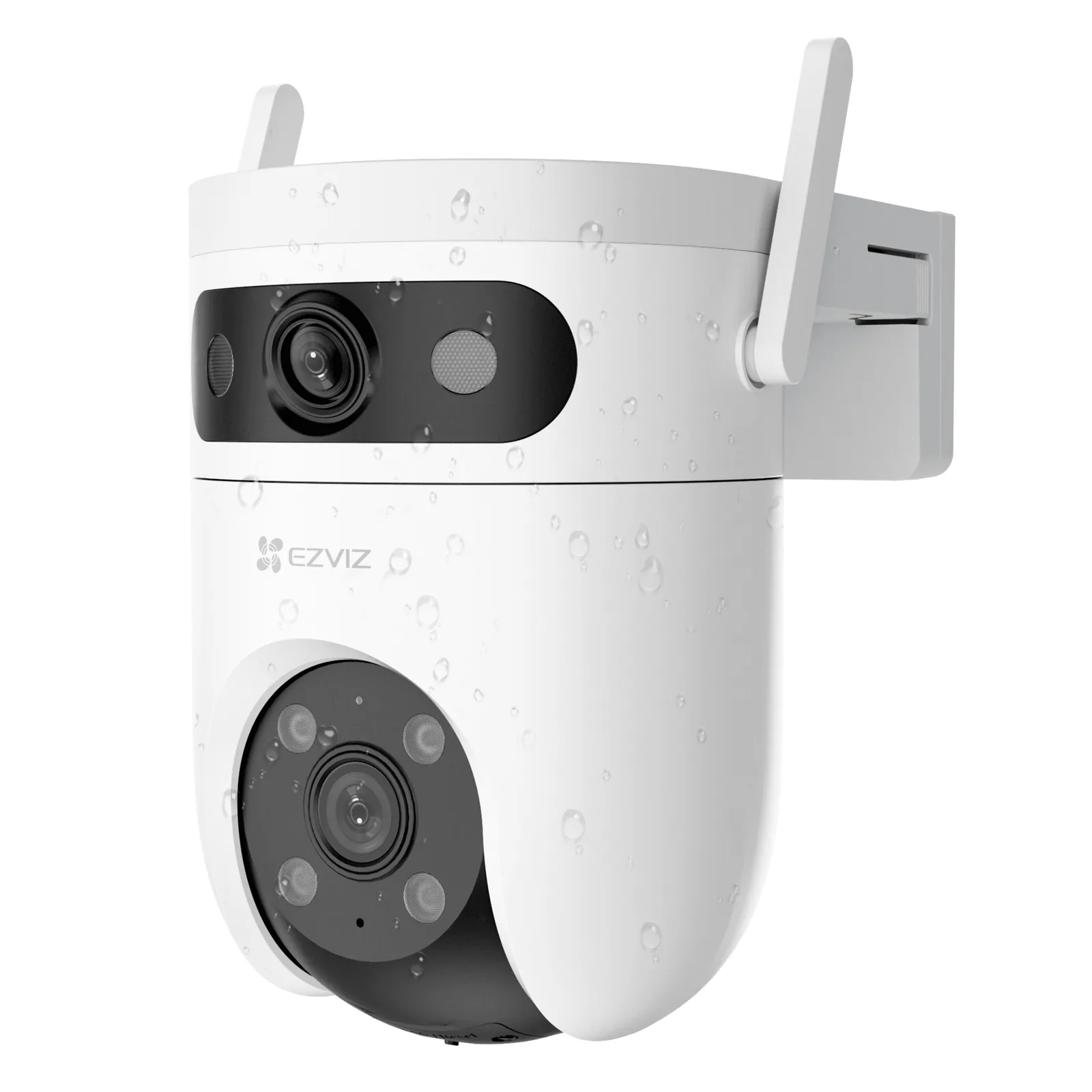 Cámara IP WiFi 6 (Doble Banda 2.4 GHz y 5 GHz) PT Dual-Lente / 3K (5mp + 5mp) / Visión Nocturna Color Hasta 40m / Detección IA Humano-Vehículo / Seguimiento Automático / Defensa Activa con Sirena y Luz Estroboscóp
