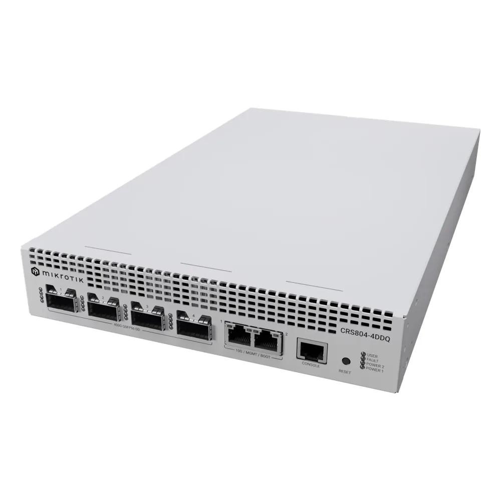 Switch 400 Gigabit / 4 Puertos QSFP-DD 400G/200G/100G/50G/40G + 2 Puertos 1G/10G / Fuentes Hot-Swap / Breakout Multi-Velocidad / AI y GPU Clusters