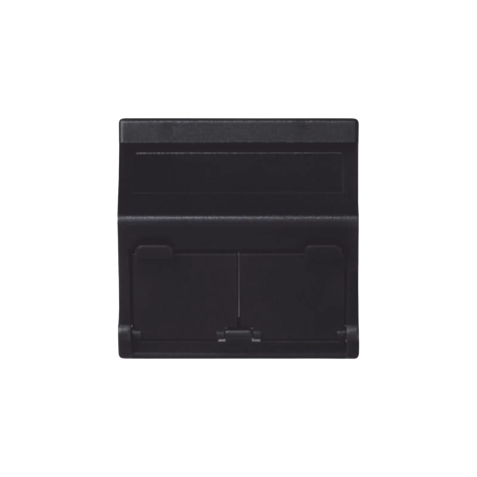 (KB80MD64/14) Placa Voz y Datos Inclinada con Guardapolvo y Adaptador Doble para RJ45 Keystone Color Negro