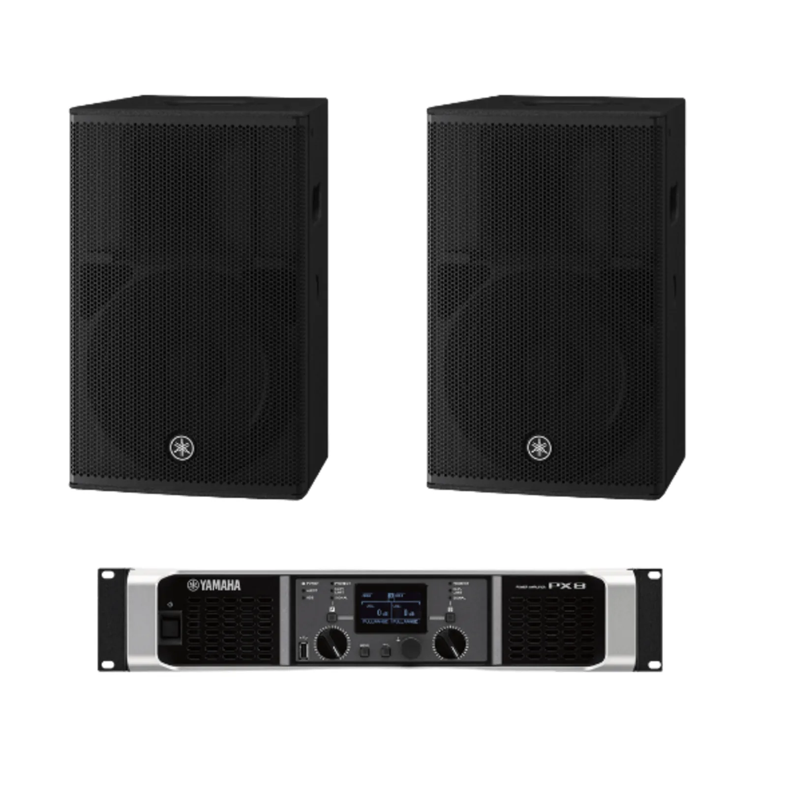 Kit Refuerzo Sonoro | Incluye 2 Bocinas CHR12 y 1 Amplificador PX8 | Ideal para Aplicaciones de Música en Primer Plano