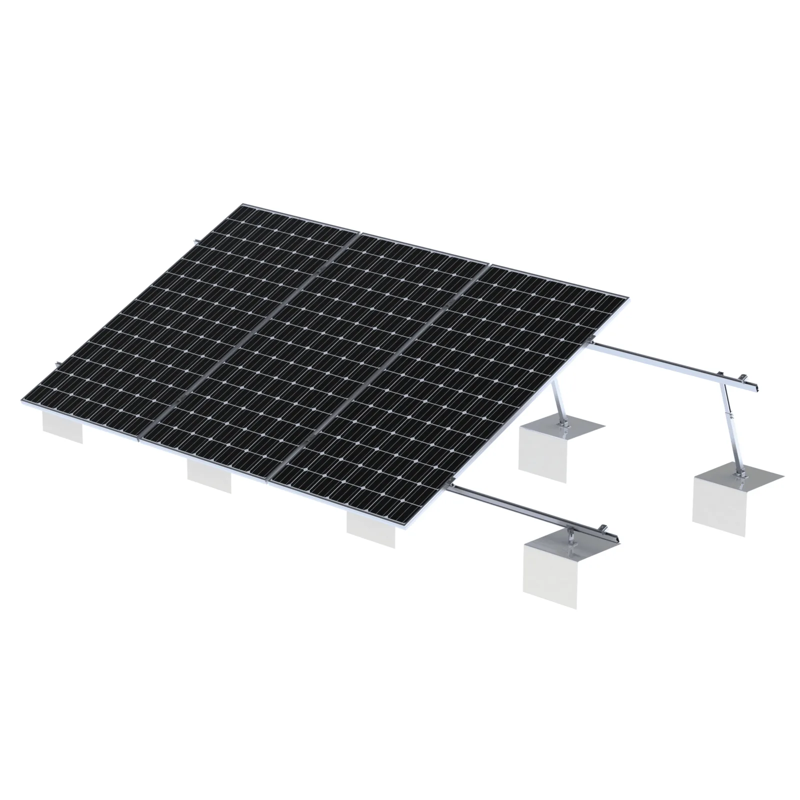 Sistema de Montaje Solar VEKTOR21 / Estructura Ajustable Aluminio AL6005-T5 / Patas Frontales y Ajustables / Ángulos 10°-30° / Torque 11-13 Nm