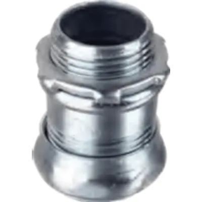 Conector de Compresión de Acero Galvanizado para Pared Delgada de 1/2" ( 13 mm).